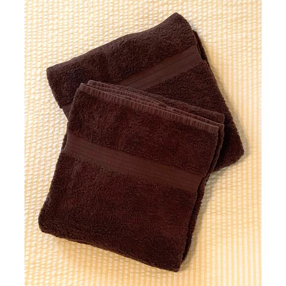 2 LAUREN Ralph Lauren Bath Towels in Dark Brown 30" X 52" Soft and Luxurious - Picture 1 of 8